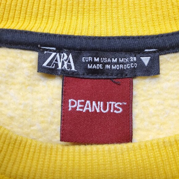 Unisex Yellow Snoopy Peanuts Cartoon Graphic Print Sweater Jumper Zara - Picture 5 of 12